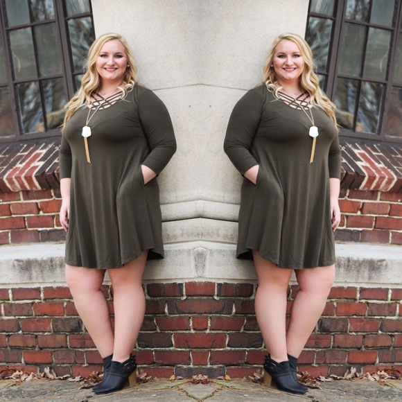Dixie Magnolia Boutique Dresses & Skirts - Criss Cross Dress - Olive